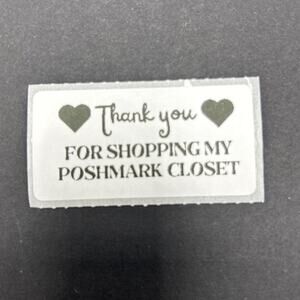 Set of 100 Handmade Thank you Stickers Thank you for Shopping my Poshmark Closet